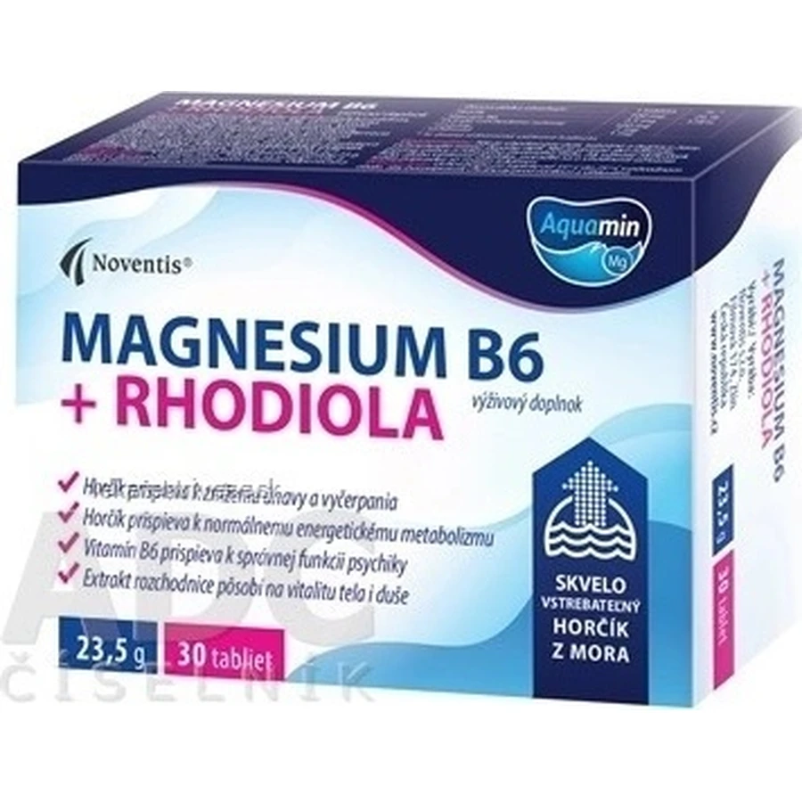 MAGNESIUM B6 + RHODIOLA 1×30 табл, прекрасно усваиваемый магний из моря: цены и характеристики