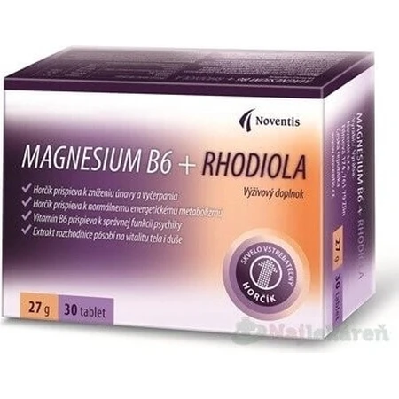 MAGNESIUM B6 + RHODIOLA 1×30 табл, прекрасно усваиваемый магний из моря: цены и характеристики