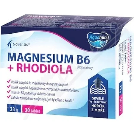 MAGNESIUM B6 + RHODIOLA 1×30 табл, прекрасно усваиваемый магний из моря: цены и характеристики