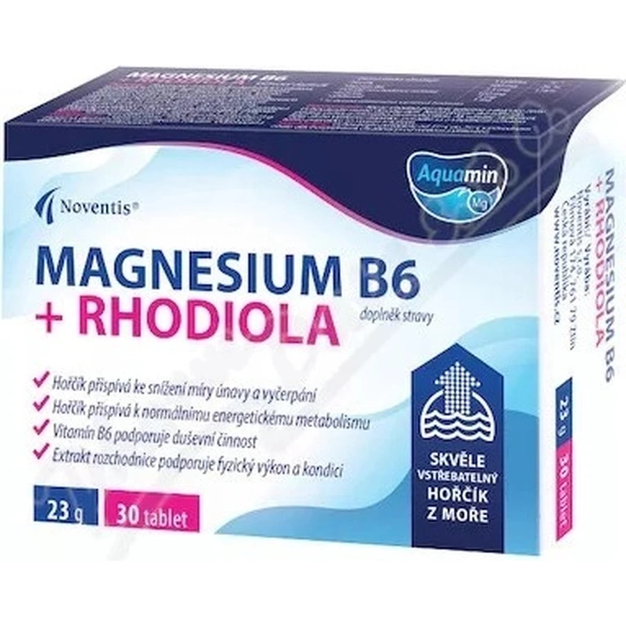 MAGNESIUM B6 + RHODIOLA 1×30 табл, прекрасно усваиваемый магний из моря: цены и характеристики