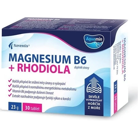 MAGNESIUM B6 + RHODIOLA 1×30 табл, прекрасно усваиваемый магний из моря: цены и характеристики