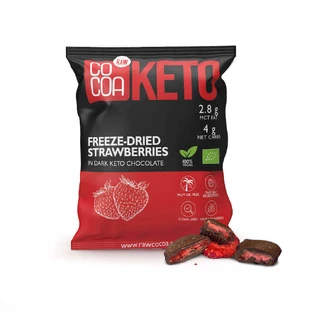 Organic Keto Keto Клубника в темном шоколаде, 40 г, какао