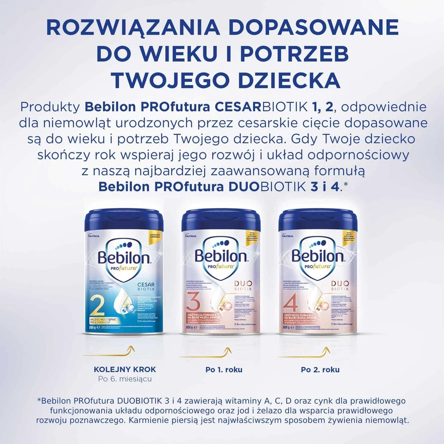 Bebilon Profutura CesarBiotik 1, детское молоко, с рождения, 800 г: цены и характеристики