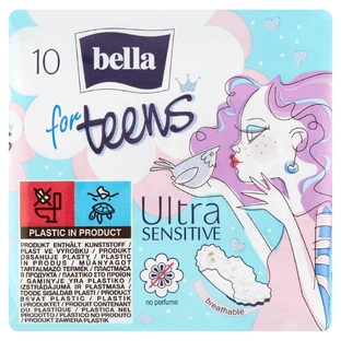 Bella For Teens, Ультратонкие гигиенические прокладки с крылышками, 10 шт.