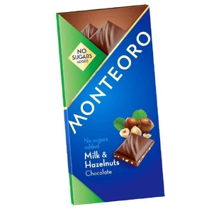 Молочный шоколад без добавления сахара Monteoro, 90 г, Sly Nutrition