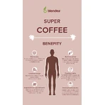 Blendea SUPERCOFFEE BIO Кавова суміш з грибами фундук, серцевиною та коренем екації 100 г: ціни та характеристики