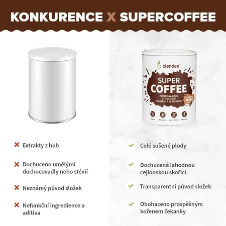 Blendea SUPERCOFFEE BIO Кавова суміш з грибами фундук, серцевиною та коренем екації 100 г: ціни та характеристики