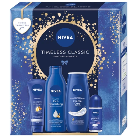 Nivea Timeless Classic Набор для душа, 250 мл + Крем для кожи, 100 мл + Роликовый антиперспирант, 50 мл + Лосьон для кожи, 250 мл: цены и характеристики