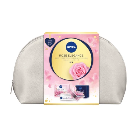 Набір Nivea Rose Elegance, денний крем, 50 мл + нічний крем, 50 мл + косметичка: ціни та характеристики
