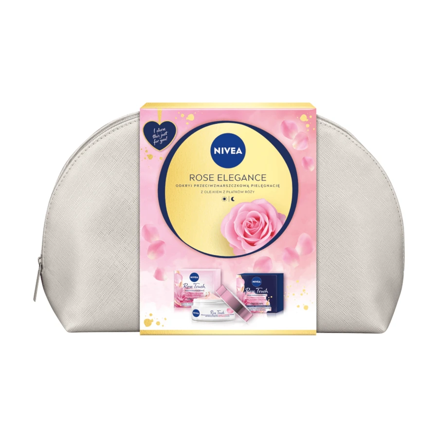 Набір Nivea Rose Elegance, денний крем, 50 мл + нічний крем, 50 мл + косметичка: ціни та характеристики