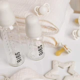 Пляшечка Bibs Baby Glass Bottle, скляна з гумовою соскою з повільним потоком, слонова кістка, від народження, 110 мл