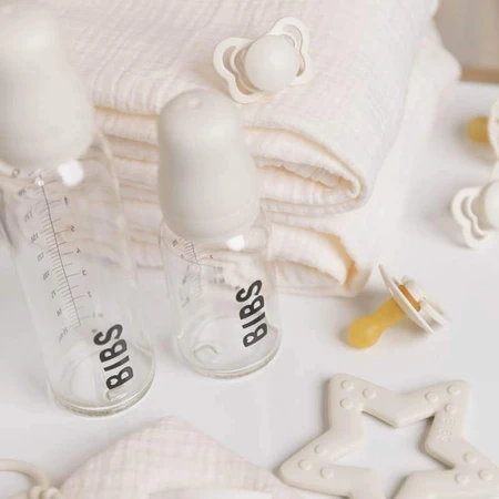 Bibs Baby Glass Bottle, стеклянная бутылочка с резиновой соской с медленным потоком, слоновая кость, с рождения, 110 мл: цены и характеристики