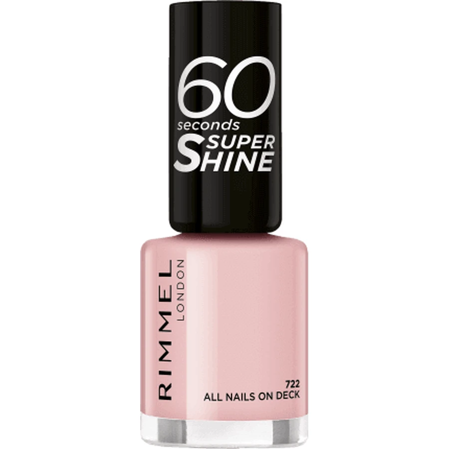 Rimmel London Лак для ногтей 60 Seconds Super Shine 722 All Nails On Deck, 8 мл: цены и характеристики