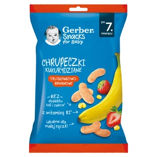 Gerber Клубнично-банановые кукурузные чипсы, после 7 месяцев, 28 г