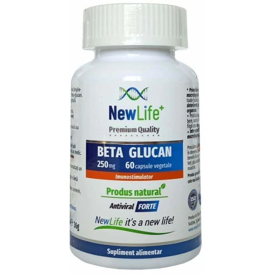 Бета-глюкан 250 мг NewLife+ Beta Glucan, 60 вегетаріанських капсул: ціни та характеристики