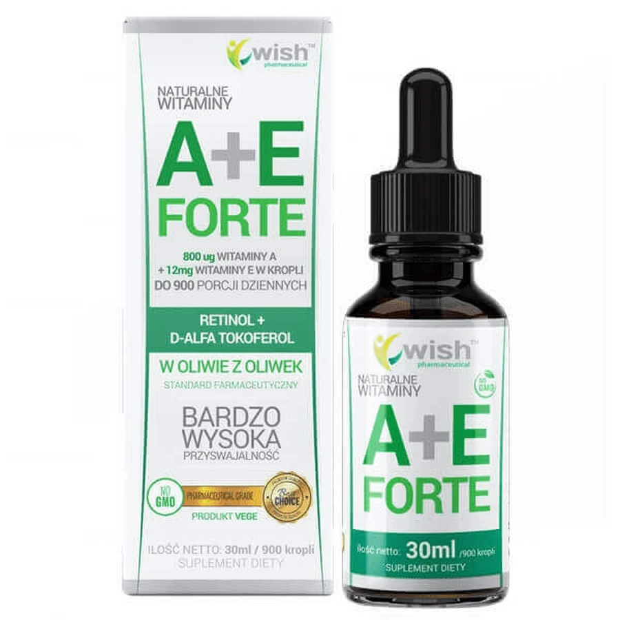Wish Vitamin A + E Forte, капли, 30 мл: цены и характеристики
