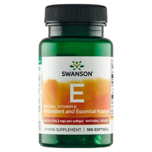 Swanson E, натуральный витамин E 200 МЕ, 100 капсул E