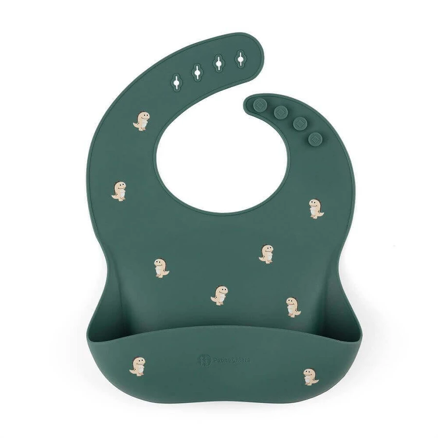 Petite&Mars Силіконовий нагрудник Take&Match Green Dinos 6m+: ціни та характеристики