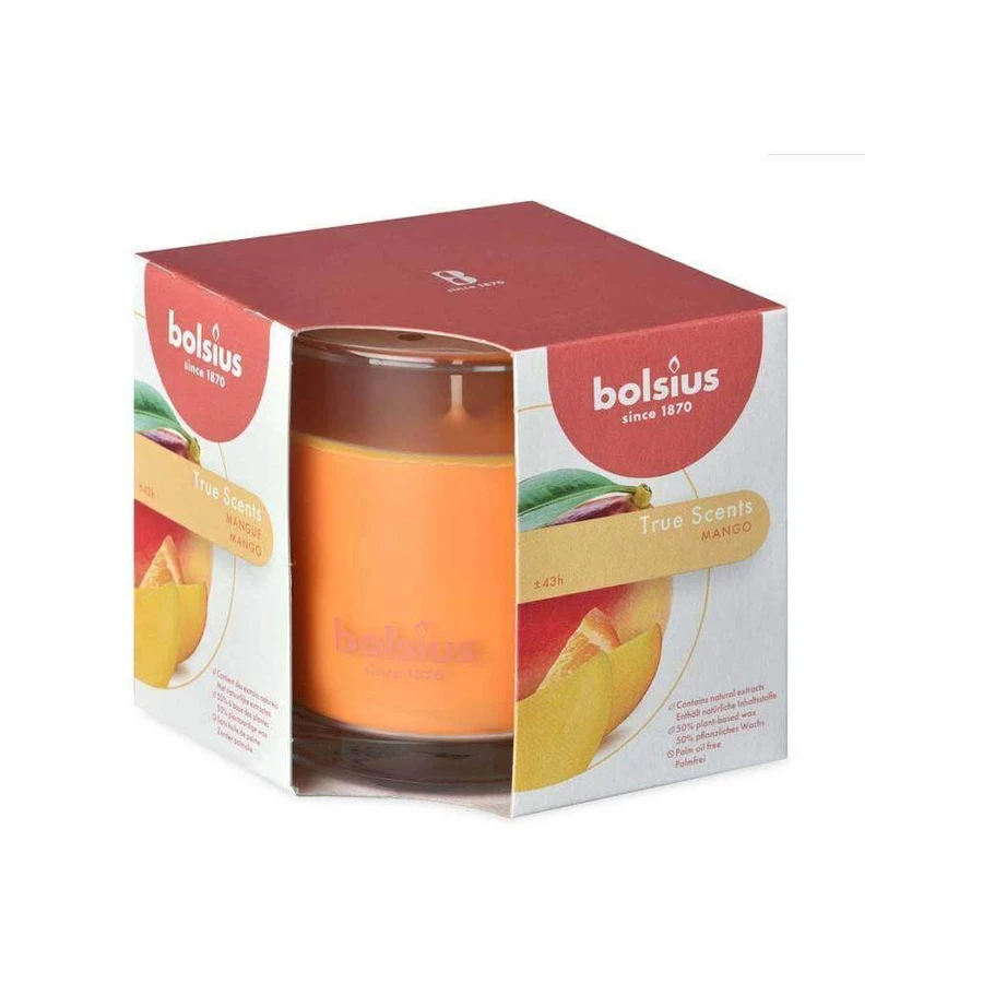 Bolsius Aromatic 2.0 Glass Mango ароматическая свеча 1×1 шт, размер 95 x 95 мм: цены и характеристики