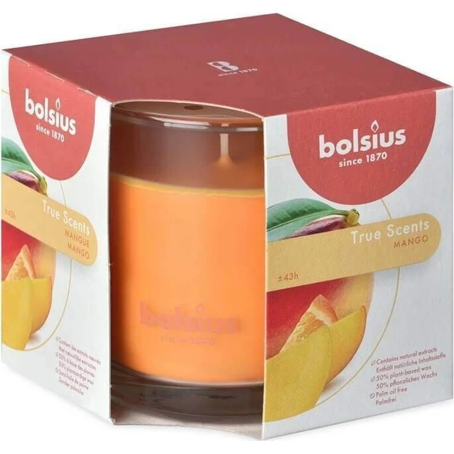 Bolsius Aromatic 2.0 Glass Mango ароматическая свеча 1×1 шт, размер 95 x 95 мм: цены и характеристики