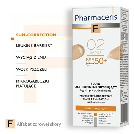 Pharmaceris F, Защитно-корректирующий флюид 02 Sand, SPF 50, 30 мл: цены и характеристики