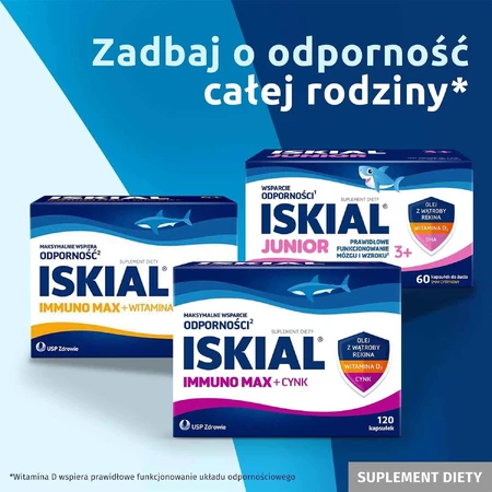 Іскіал, олія печінки акули + вітамін D3, 120 капсул: ціни та характеристики