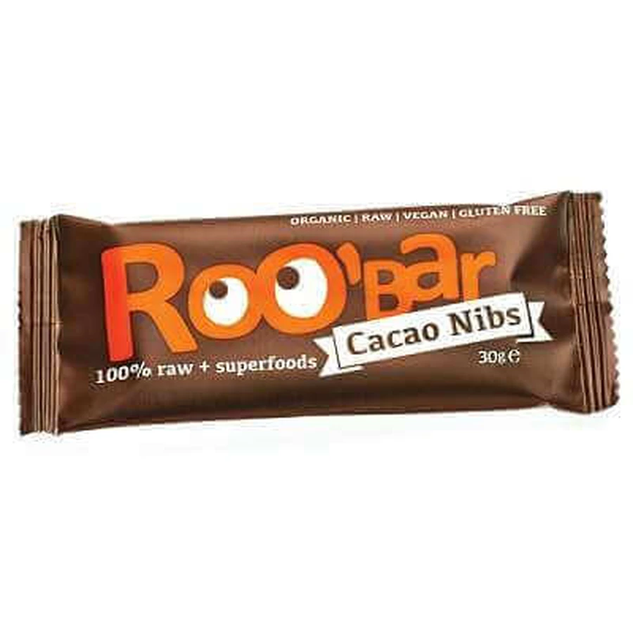 Батончик Roobar Сире органічне какао з ядрами мигдалю, 30г, Roobar: ціни та характеристики