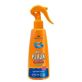 Водостійка пляжна емульсія для дітей, SPF50 з олією обліпихи, 200 мл, Косметичний завод
