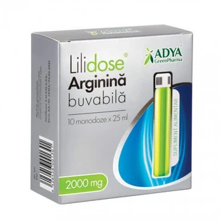 Аргінін Lilidose Питний аргінін 2000 мг зі смаком лайма, 10 монодоз по 25 мл, Adya Green Pharma