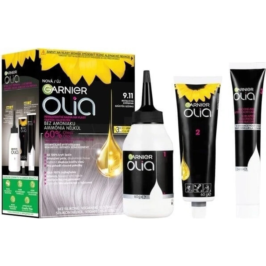 Garnier Olia стійка фарба для волосся 9.11 Сріблястий металік 1×1, набір, стійка фарба для волосся: ціни та характеристики