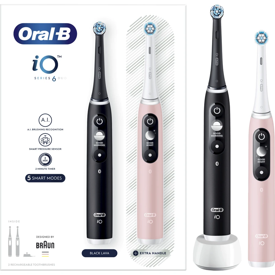 Oral-B EL.ZK Duo iO Series 6 Duo Pack Black&Pink + тримач + чохол: ціни та характеристики