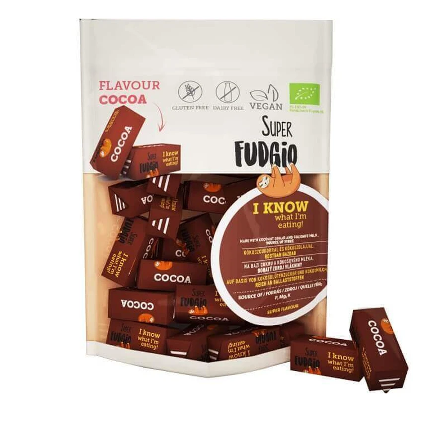 Органические ириски со вкусом какао, 150 г, Super Fudgio: цены и характеристики