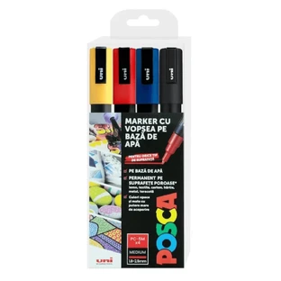Набор акриловых маркеров PC-5M Medium, 4 штуки, Posca