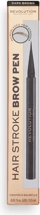 Revolution, олівець для брів Hair Stroke Brow Pen Dark Brown 1×0,50 мл, олівець для брів