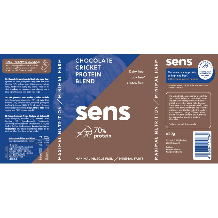 Смесь для протеиновых коктейлей Sens Protein - шоколад 455 г: цены и характеристики