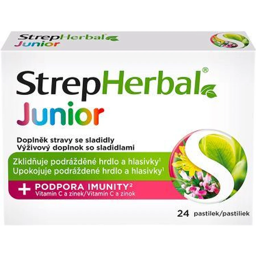 StrepHerbal Junior с вит.С и цинком 24 пастилки: цены и характеристики