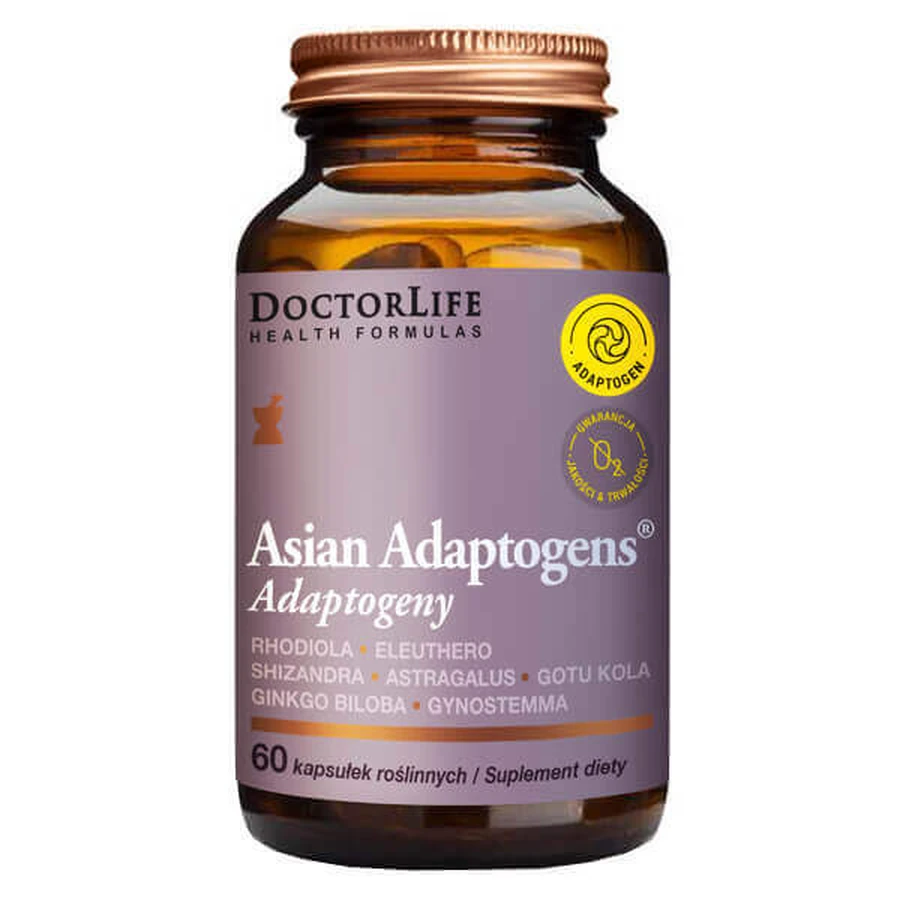 Doctor Life Asian Adaptogens, Адаптогени, Адаптогени, 60 ролінових капсул: ціни та характеристики