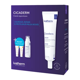 Упаковка Крем Cicaderm 40 мл + Термальна вода Herculane 100 мл + зразки, Ivatherm