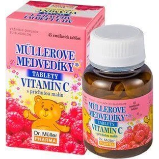Плюшевые мишки Dr.Muller MÜLLER - витамин С со вкусом малины 45 таблеток