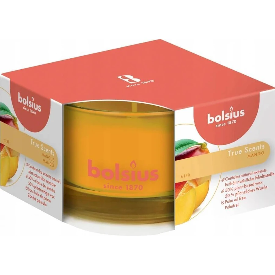 Ароматична свічка Bolsius Aromatic 2.0 Glass Mango 1×1 шт, розмір 80 х 50 мм: ціни та характеристики
