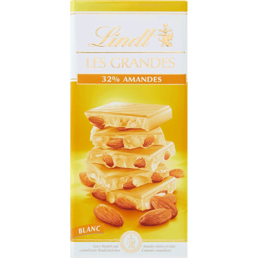 Білий шоколад Lindt Les Grandes з мигдалем 150 г: ціни та характеристики
