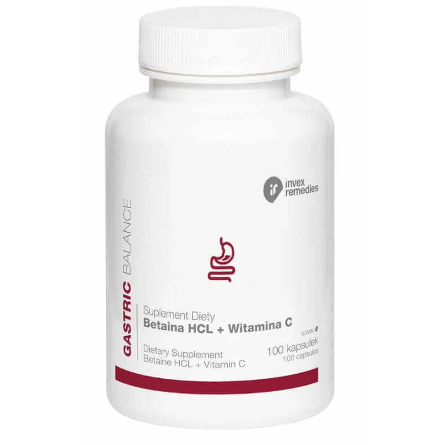 Бетаїн HCL + вітамін С (100 капсул) Invex Remedies: ціни та характеристики