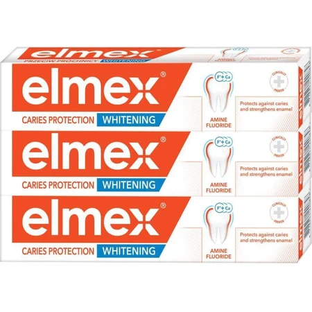 Відбілююча зубна паста із захистом від карієсу Elmex 3 x 75 мл: ціни та характеристики