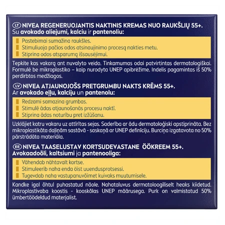 Нічний крем Nivea проти зморшок + відновлюючий нічний крем 55+, 50 мл: ціни та характеристики