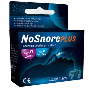 NoSnore Plus, вкладиші для носа, розмір XL x 3 штуки + розмір M x 1 штука