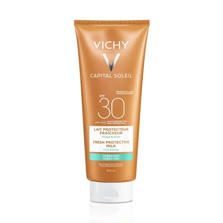 Зволожуючий сонцезахисний лосьйон для обличчя та тіла Vichy Capital Soleil SPF 30, 300 мл: ціни та характеристики