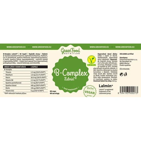 GreenFood Nutrition B-KOMPLEX Lalmin® 60 капсул: ціни та характеристики