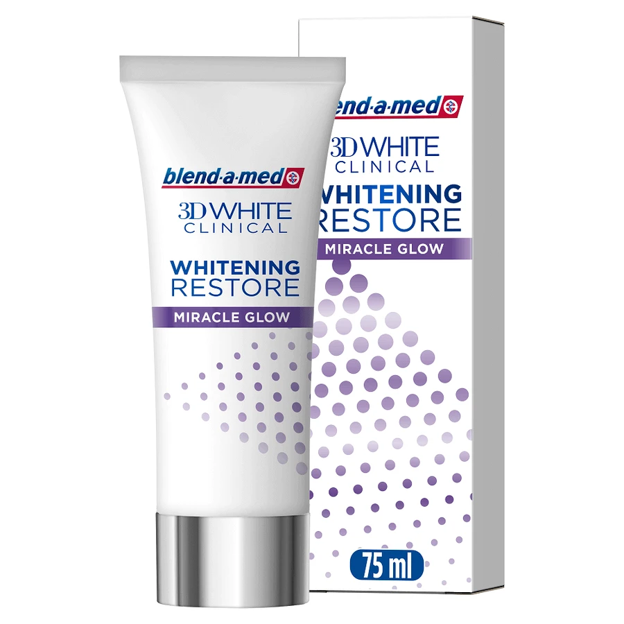 Зубна паста 3D White Clinical Miracle Glow, 75 мл, Blend A Med: ціни та характеристики