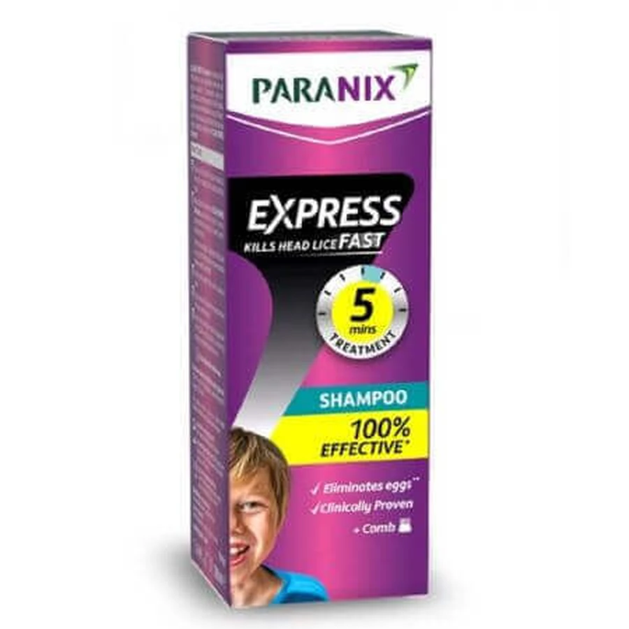 Шампунь против перхоти Paranix Express Rapid 200 мл + расческа в комплекте, Omega Pharma: цены и характеристики
