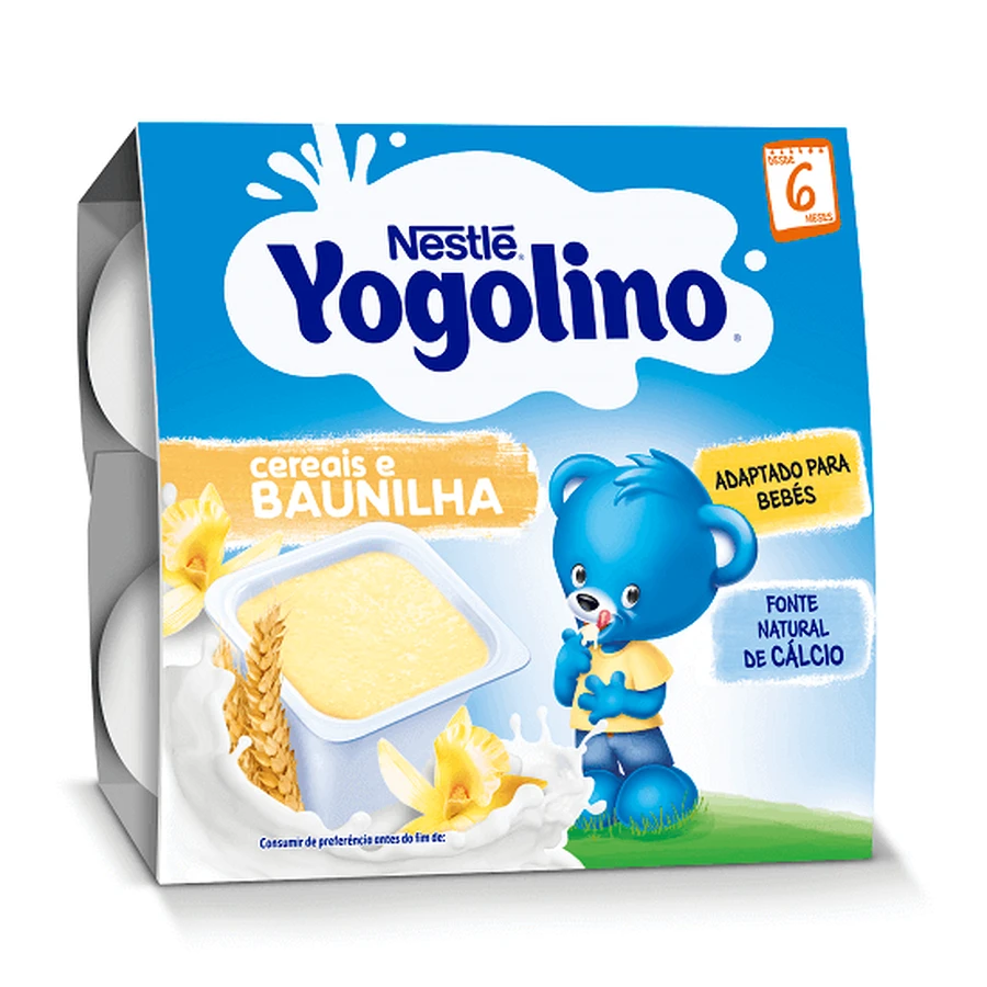 Yogolino сірий десерт з молоком та ваніллю, +6 місяців, 4х100г, Nestle: ціни та характеристики